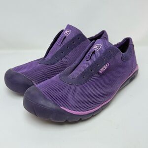 Women’s KEEN Kanga Causal Mesh Walking Shoes NO LACES BlackBerry Purple Size 8.5